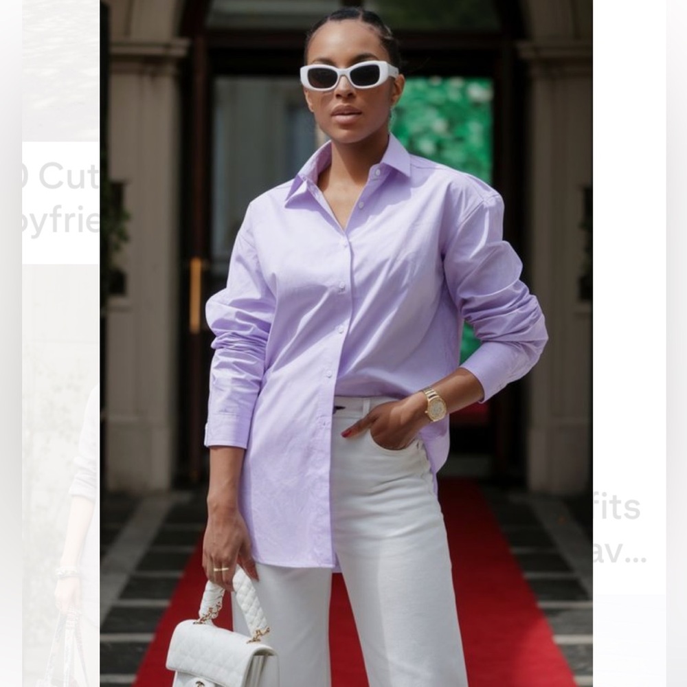 Coldwater Creek Light Purple Button-Down Shirt